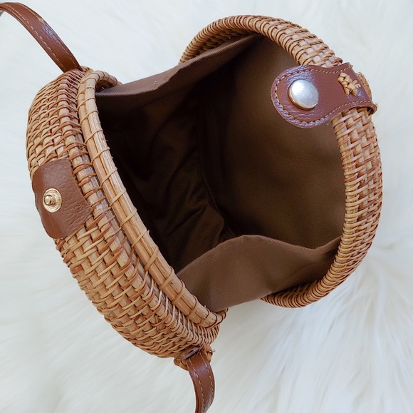 ⚠CLOSEOUT⚠ Rattan Straw Woven Circle Bag - Picture 3 of 5